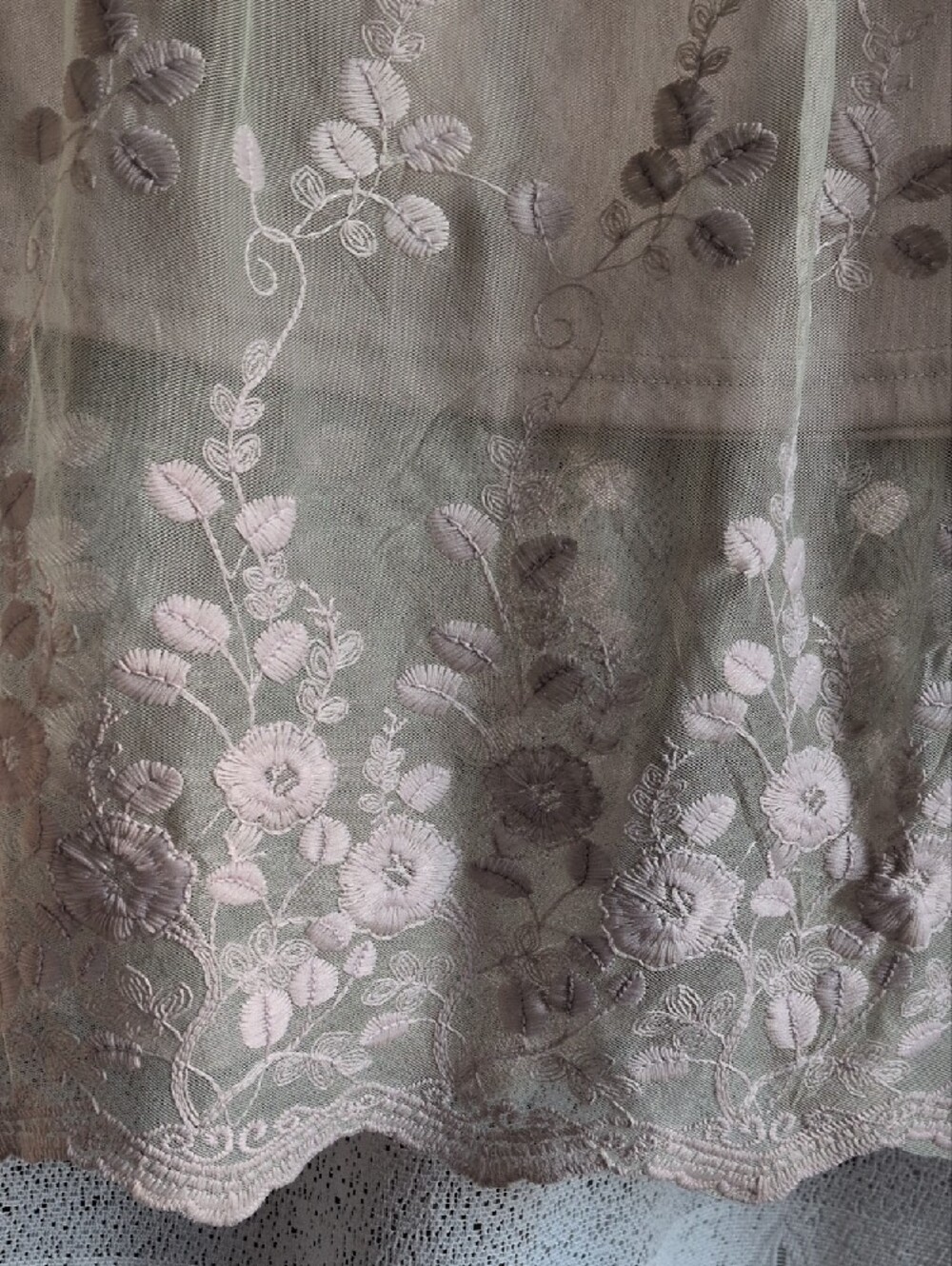 Ultra Pink Embroidered Lace Cottage Core Maxi Skirt - Picture 4 of 4